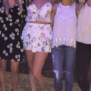 Floral 2 piece set tank and shorts